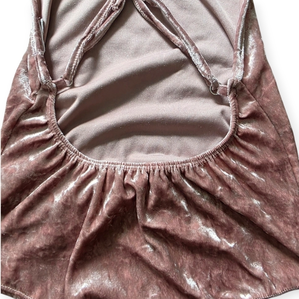 🔥5 FOR $25🔥Full Tilt Crushed Velvet Bodysuit, Blush Pink, Size M - Picture 5 of 12